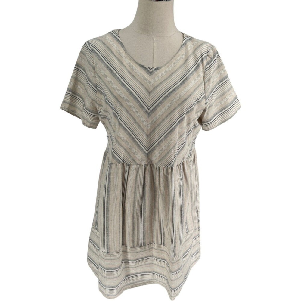 Altar'd State Dress Women's Size Large Striped Cotton Boho Cottagecore